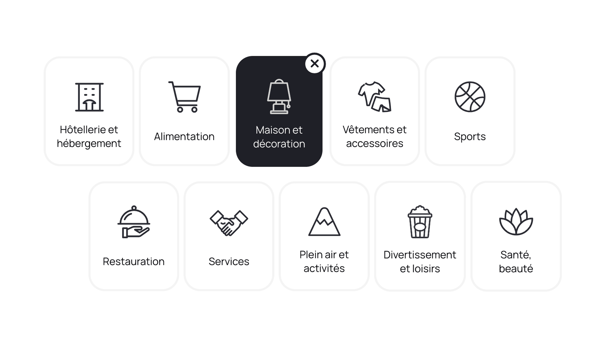 Pour faciliter la navigation et la recherche, les cartes-cadeaux sont regroupées selon des catégories. Il est également possible de rechercher un fournisseur particulier.